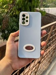 Samsung Galaxy "A13" Silicone "Holo Camera Ring" Case - Light Blue