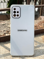 Samsung Galaxy "A51" Tempered Glass "Chrome" Case - White