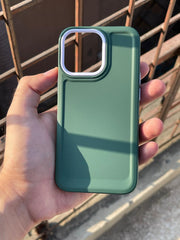 iPhone "13 Pro" Silicone "Camera Ring Retractable" Case - Green