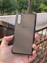 Samsung Galaxy "Note 10" Leather Texture Case "Chrome Logo" - Brown