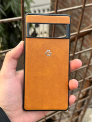 Google Pixel "6 Pro" Premium Leather Texture Case - Orange