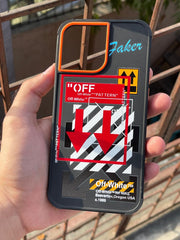 iPhone "13 Pro Max" Premium Grade Silicone "OFF-WHITE" Case - Black