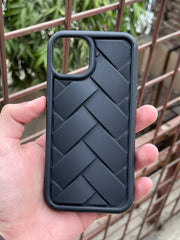 iPhone "13/14" Premium Silicone "Woven-Bamboo" Case - Black