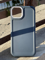 iPhone "13/14" Silicone "Camera Ring Retractable" Case - Dark Blue