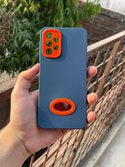 Samsung Galaxy "A13" Silicone "Holo Camera Ring" Case - Dark Blue