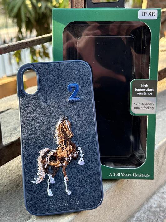 iPhone "XR" Polo Embroidered Case - Blue