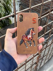 iPhone "X/XS" Polo Embroidered Case - Brown