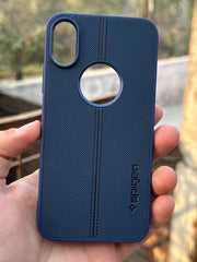 iPhone "X/XS" Spigen Premium Woven Stitched Case - Blue
