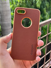 iPhone "7/8" Spigen Rugged Texture "LOGO-CUT" Case - Brown