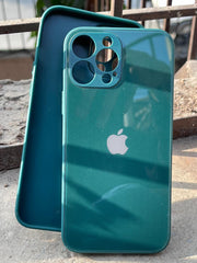 iPhone "13 Pro Max" Tempered Glass "Solid" Case - Green