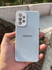 Samsung Galaxy "A73" Tempered Glass "Chrome" Case - Gray