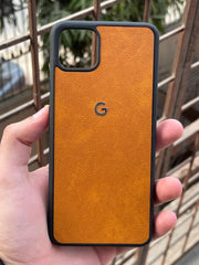 Google Pixel "4XL" Premium Leather Texture Case - Orange