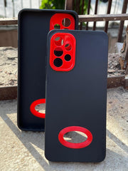 Samsung Galaxy "A32 (4G)" Silicone "Holo Camera Ring" Case - Black