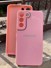 Samsung Galaxy "S22" Tempered Glass "Chrome" Case - Pink