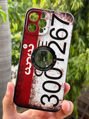 iPhone "12 Pro Max" Silicone "Retro" Edition Case - Maroon & Gray