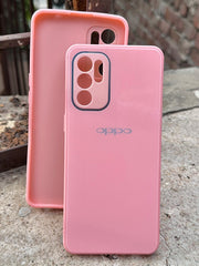 Oppo "Reno 6" Tempered Glass "Chrome" Case - Pink