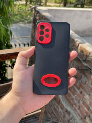 Samsung Galaxy "A32 (4G)" Silicone "Holo Camera Ring" Case - Black