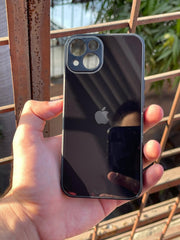 iPhone "13" Tempered Glass "Chrome" Case - Black