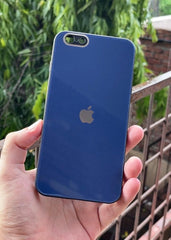 iPhone "6s Plus" Tempered Glass "Chrome" Case - Dark Blue