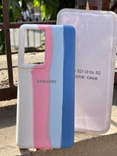 Samsung Galaxy "S21 Ultra" Rainbow Silicone Case - White