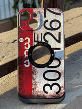 iPhone "13" Silicone "Retro" Edition Case - Maroon & Gray