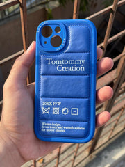 iPhone "13" Premium Leather Puffer Case - Blue