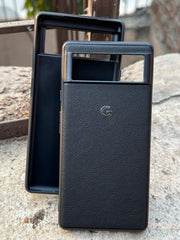 Google Pixel "6" Premium Leather Texture Case - Black
