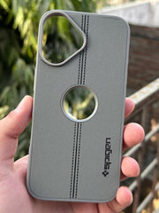 iPhone "16" Spigen Premium Woven Stitched Case - Gray