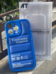 iPhone "13 Pro" Premium Leather Puffer Case - Blue