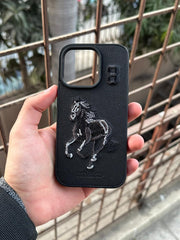 iPhone "14 Pro" Polo Embroidered Case - Black