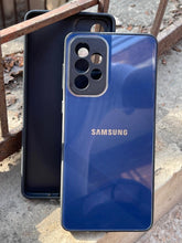 Samsung Galaxy "A73" Tempered Glass "Chrome" Case - Dark Blue
