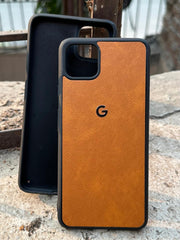 Google Pixel "4XL" Premium Leather Texture Case - Orange