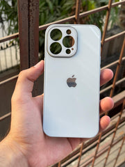 iPhone "13 Pro" Tempered Glass "Chrome" Case - Sierra Blue