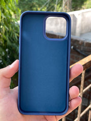 iPhone "12 Pro Max" Premium Puloka Leather Stripe Case - Blue & White