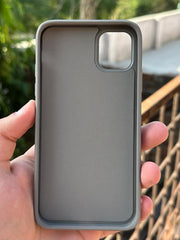 iPhone "12/12 Pro" Premium Puloka Leather Stripe Case - Gray & White