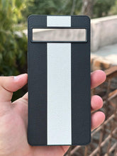 Google Pixel "7A" Premium Puloka Leather Stripe Case - Black & White