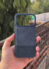 iPhone "17 Pro Max" Premium Remax Leather Stitched Case - Blue