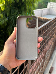 iPhone "16 Pro Max" Premium Remax Leather Stitched Case - Gray