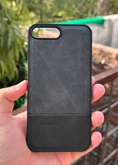 iPhone "7/8 Plus" Premium Remax Leather Stitched Case - Black