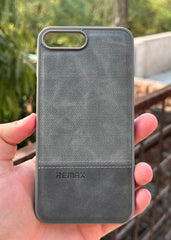 iPhone "7/8 Plus" Premium Remax Leather Stitched Case - Gray