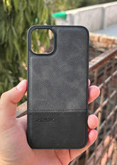 iPhone "11 Pro Max" Premium Remax Leather Stitched Case - Black