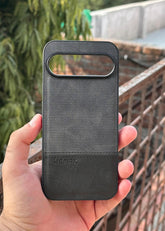 Google Pixel "9 Pro XL" Premium Remax Leather Stitched Case - Black