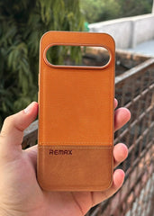 Google Pixel "9 Pro XL" Premium Remax Leather Stitched Case - Brown
