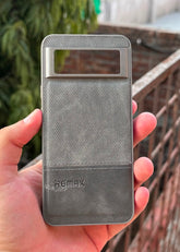 Google Pixel "8" Premium Remax Leather Stitched Case - Gray