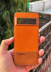 Google Pixel "8 Pro" Premium Remax Leather Stitched Case - Brown