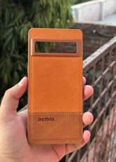 Google Pixel "7 Pro" Premium Remax Leather Stitched Case - Brown