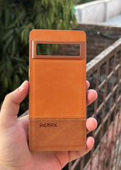 Google Pixel "7 Pro" Premium Remax Leather Stitched Case - Brown