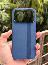 iPhone "17 Pro Max" Premium NILKIN Leather Stripe Case - Metallic Blue