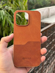 iPhone "16 Pro Max" Puloka Two-Tone Premium "Leather" Case - Brown