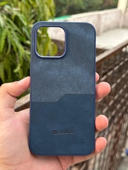 iPhone "13 Pro Max" Puloka Two-Tone Premium "Leather" Case - Blue